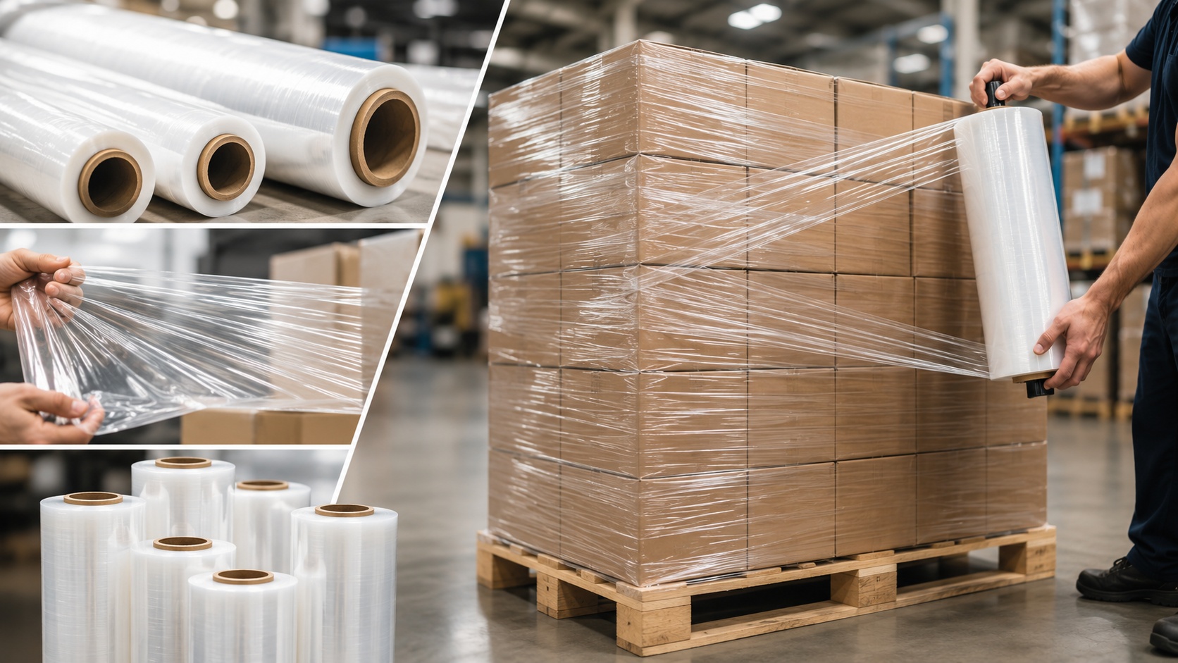 Stretch film wide usage image for load protection
